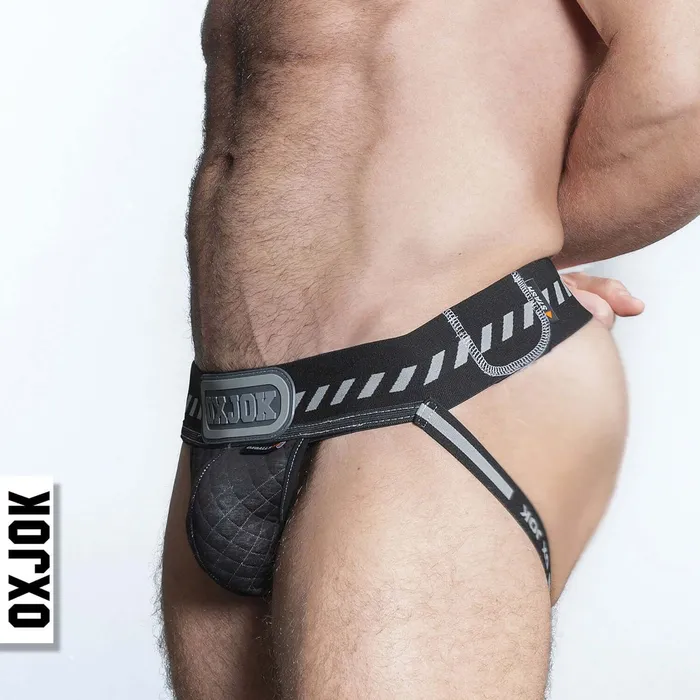 Anal OXJok Packer Industrial Quilted Cargo Strapjock Black Pull Small Anal OXJok Packer Industrial Quilted Cargo Strapjock Black Pull Small