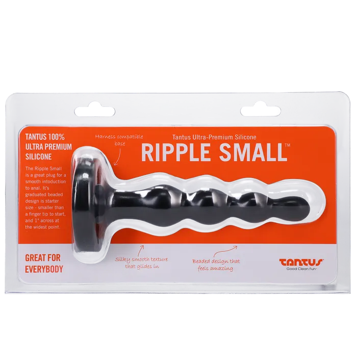 Anal Tantus Tantus Silicone Ripple Small Silicone Butt Plug Black Bumpy Anal Plug