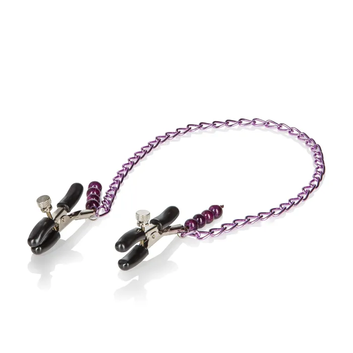 CalExotics Vibrators Purple Chain Nipple Clamps