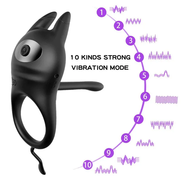 Couples Domlust Vibrating Cock Ring Penis Massager Clitoral Stimulator Rabbit Clit Clamps Couple Sex Toys