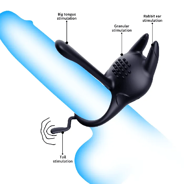 Couples Domlust Vibrating Cock Ring Penis Massager Clitoral Stimulator Rabbit Clit Clamps Couple Sex Toys