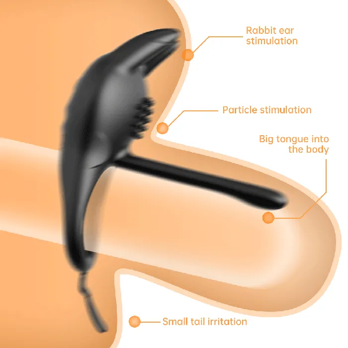 Couples Domlust Vibrating Cock Ring Penis Massager Clitoral Stimulator Rabbit Clit Clamps Couple Sex Toys