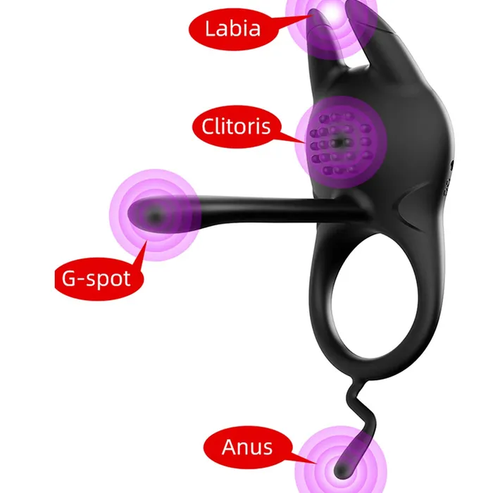 Couples Domlust Vibrating Cock Ring Penis Massager Clitoral Stimulator Rabbit Clit Clamps Couple Sex Toys