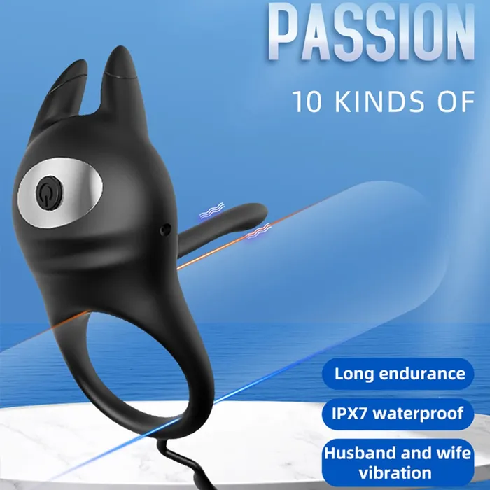 Couples Domlust Vibrating Cock Ring Penis Massager Clitoral Stimulator Rabbit Clit Clamps Couple Sex Toys