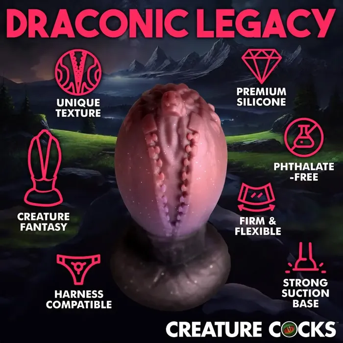 Creature Cocks Female Sex Toys Dragon Hatch Silicone Egg XL