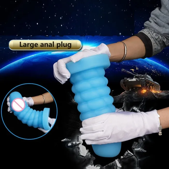 Domlust Anal Sprial Bullet Anal Dildo Butt Plug Silicone Vagina Prostate Massage Sex Toys for Women Men