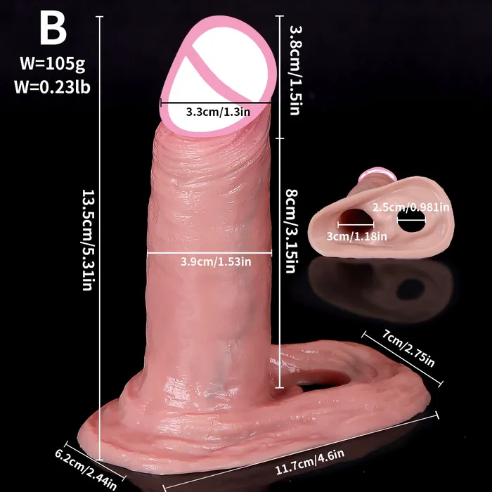 Domlust Male Sex Toys Realistic Cock Sleeve Mals Sex Toys Lifelike Large Big Girth Silicone Penis Enlarger