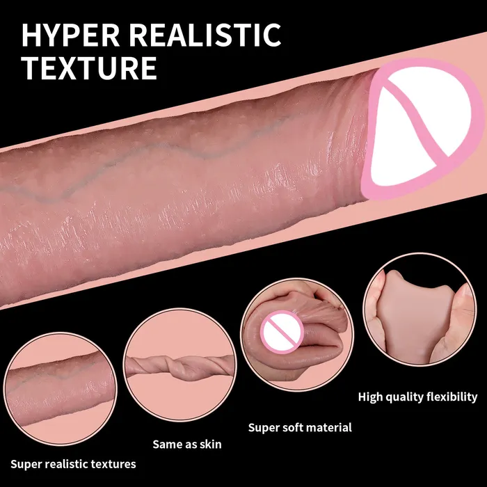 Domlust Male Sex Toys Realistic Cock Sleeve Mals Sex Toys Lifelike Large Big Girth Silicone Penis Enlarger