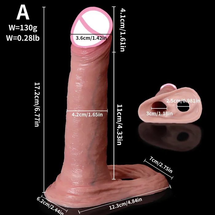 Domlust Male Sex Toys Realistic Cock Sleeve Mals Sex Toys Lifelike Large Big Girth Silicone Penis Enlarger