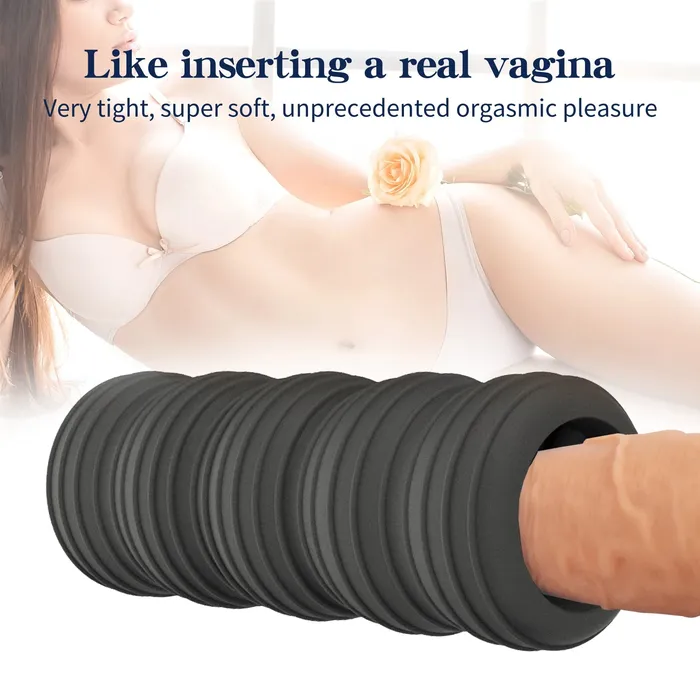 Domlust Male Sex Toys Silicone Pocket Pussy Male Masturbator Strechy Realistic Vagina Penis Massager