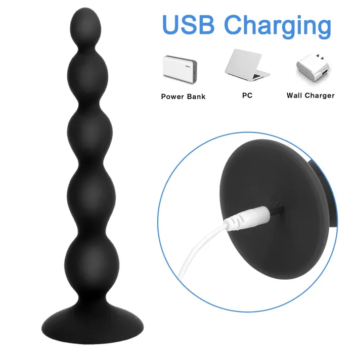 Domlust Remote Control Anal Beads Vibrating Butt Plug Prostate Massager Anal