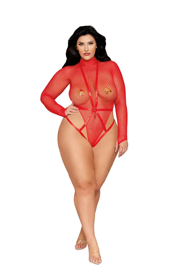Dreamgirl Female Sex Toys Teddy and Harness Dmnd Queen Size Poinsettia