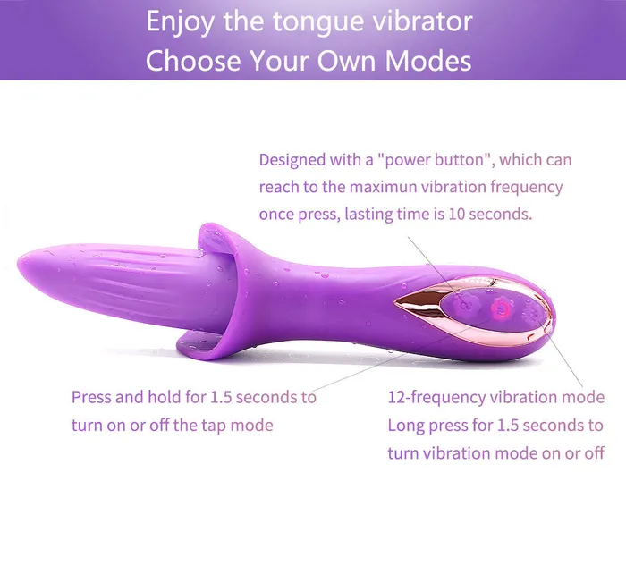 Female Sex Toys Tongue Licking Clit Stimulator G Spot Clitoral Anal Vibrator Domlust