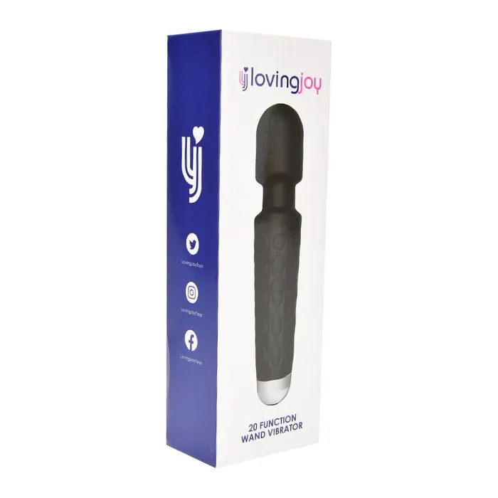 Loving Joy 20 Function Wand Vibrator Black Loving Joy Vibrators Loving Joy 20 Function Wand Vibrator Black Loving Joy Vibrators