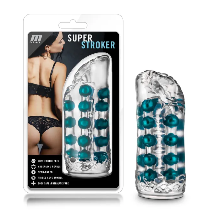 M for Men Super Stroker Clear Blush Novelties Male Sex Toys