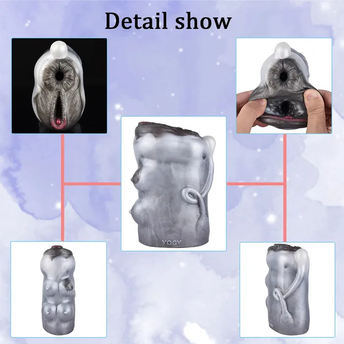 Male Sex Toys Domlust Cow Pocket Pussy Male Masturbator Realistic Animal Vagina Dual Penis Massage Sex Toy for Men