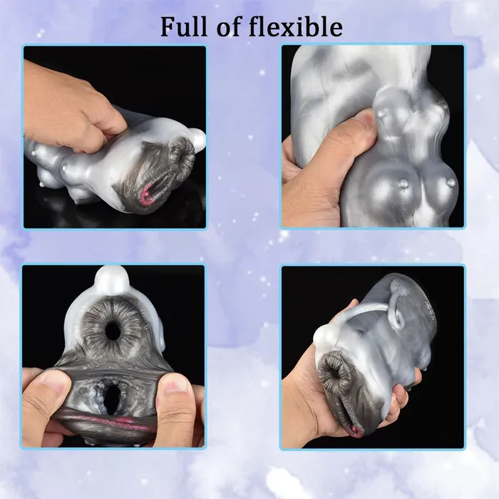 Male Sex Toys Domlust Cow Pocket Pussy Male Masturbator Realistic Animal Vagina Dual Penis Massage Sex Toy for Men