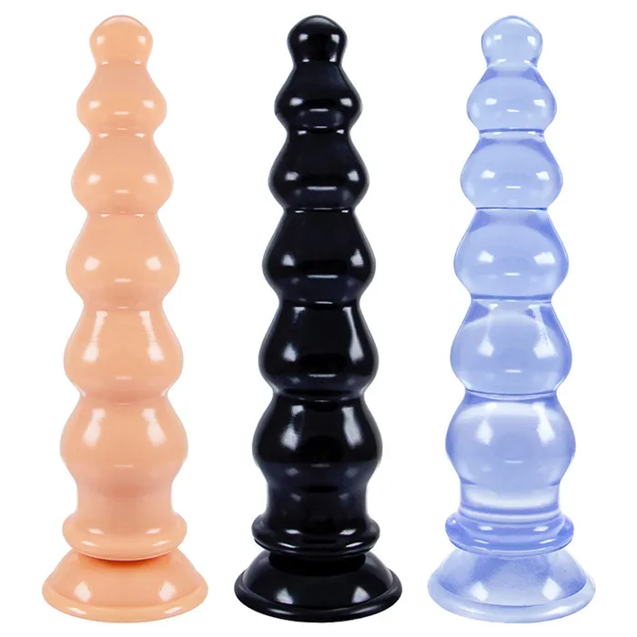 Male Sex Toys Domlust Giant Anal Beads Silicone Dildos Soft Huge Dildo Butt Plug with Big Suction Cup