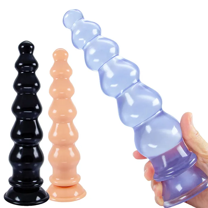 Male Sex Toys Domlust Giant Anal Beads Silicone Dildos Soft Huge Dildo Butt Plug with Big Suction Cup