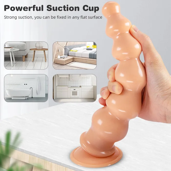 Male Sex Toys Domlust Giant Anal Beads Silicone Dildos Soft Huge Dildo Butt Plug with Big Suction Cup
