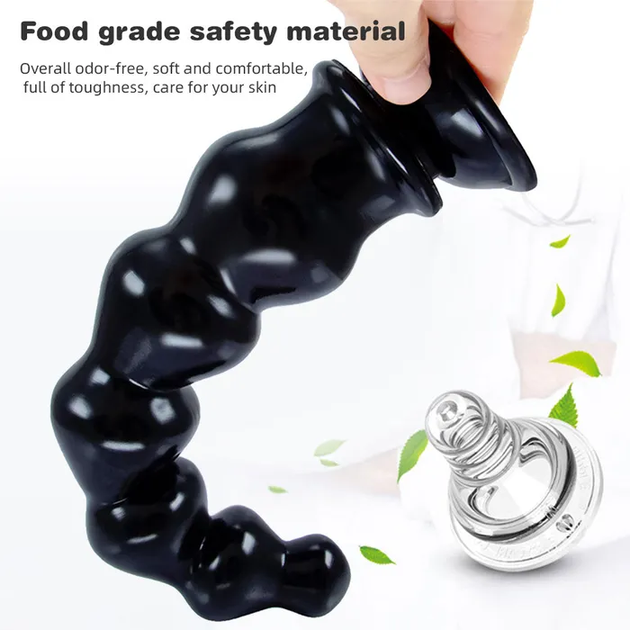 Male Sex Toys Domlust Giant Anal Beads Silicone Dildos Soft Huge Dildo Butt Plug with Big Suction Cup