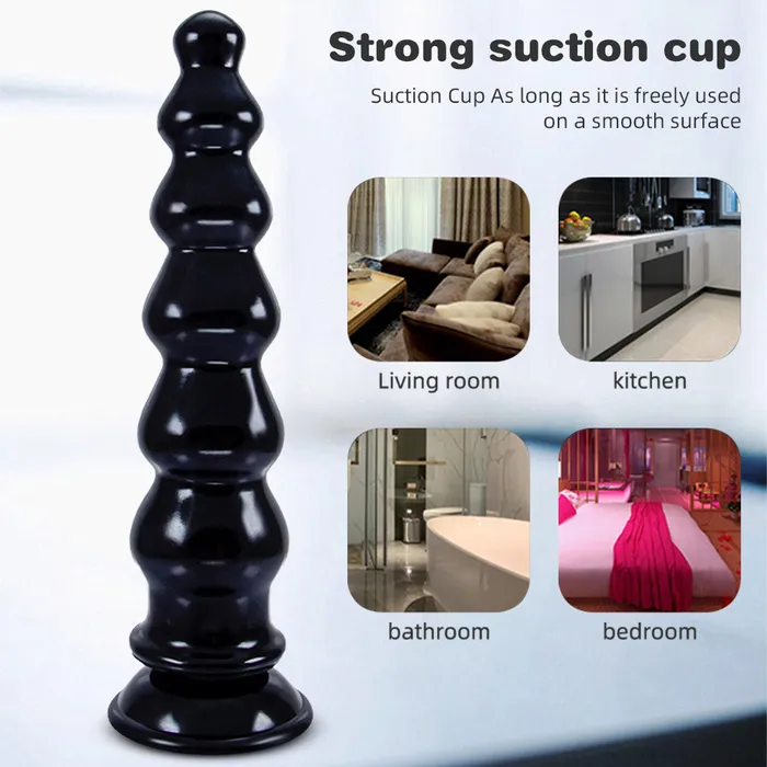 Male Sex Toys Domlust Giant Anal Beads Silicone Dildos Soft Huge Dildo Butt Plug with Big Suction Cup