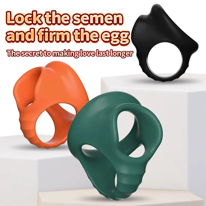 Male Sex Toys Domlust Silicone Cock Ring Male Sex Toy Delayed Ejaculation Double Cockring Penis Massage