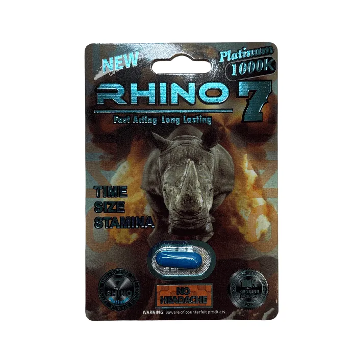 Male Sex Toys Rhino Rhino 7 Platinum 1000K Male Enhancement 24 Count Display for Fast Acting Long Lasting Stamina Size and Time