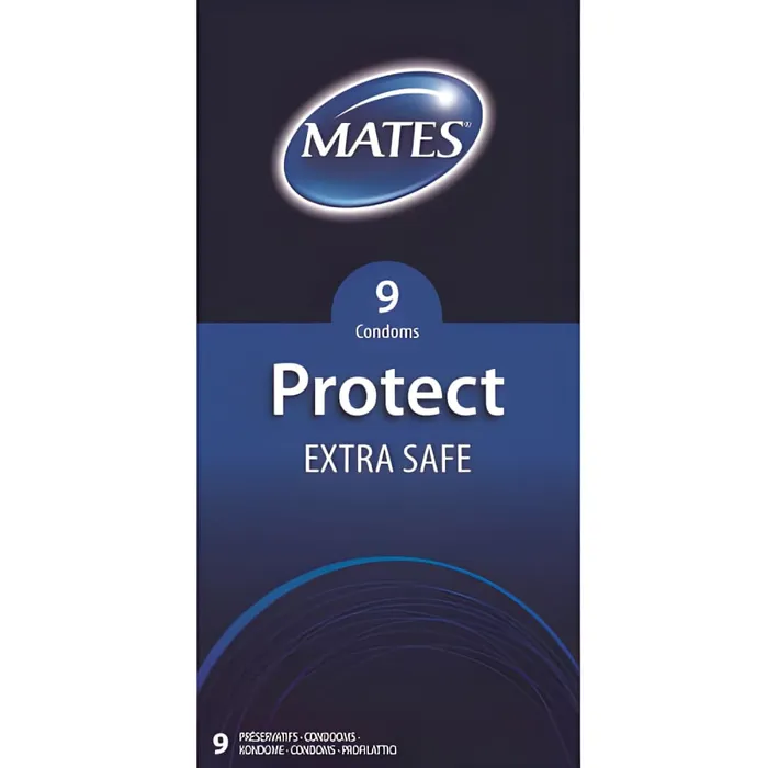 Mates Male Sex Toys Mates Protect Extra Safe Condoms 9 Pack