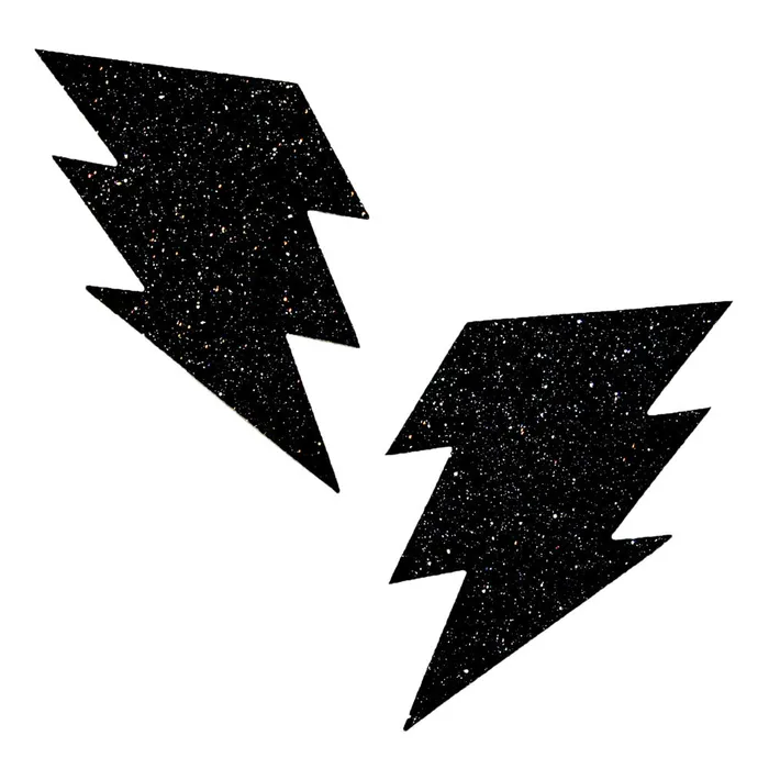 Neva Nude Anal Black Malice Glitter Lightning Bolt Nipztix Pasties