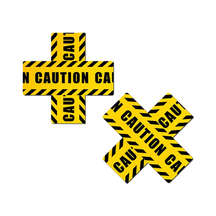 Nipple Clitoral Toys Pastease Pastease Crossed Caution Tape Nipple Pasties