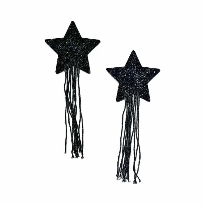 Pastease Female Sex Toys Tassel Pasties Black Sparkle Star Pastease with Long Fringe Nipple Pasties Pastease Female Sex Toys Tassel Pasties Black Sparkle Star Pastease with Long Fringe Nipple Pasties