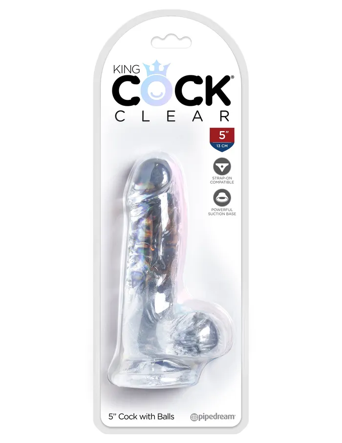 Pipedream Dildos King Cock Clear 5quot Cock With Balls
