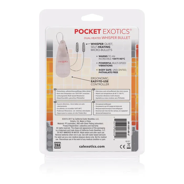 Pocket Exotics Dual Heated Whisper Bullets Clear CalExotics Dildos Pocket Exotics Dual Heated Whisper Bullets Clear CalExotics Dildos