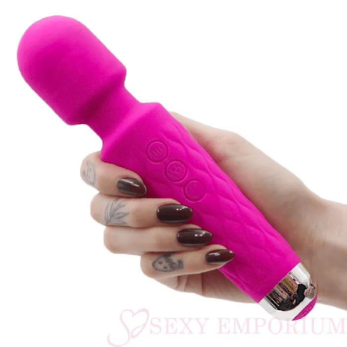 Sexy Emporium Vibrators Luxurious Silicone 20 Frequency Vibration Wand Pink
