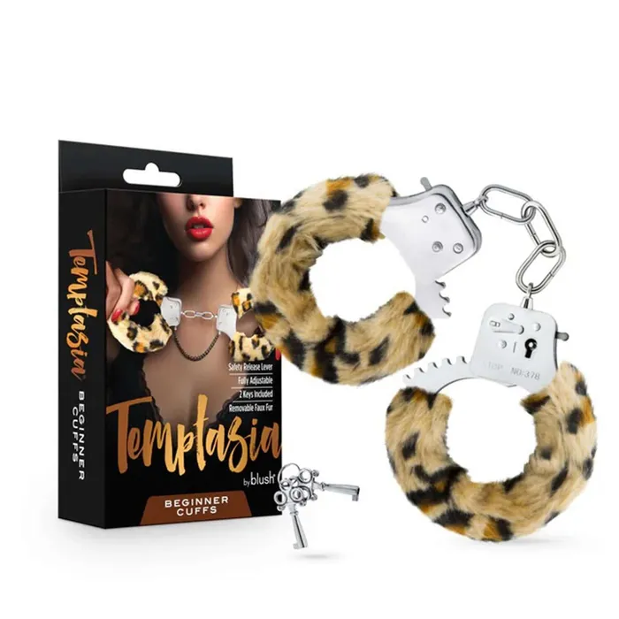 Temptasia Beginner Cuffs Leopard Blush Male Sex Toys