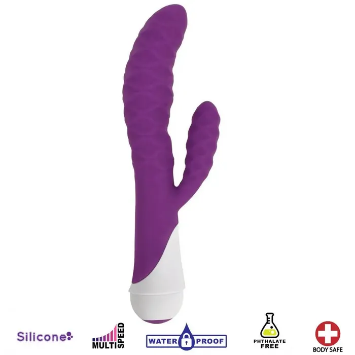 Vibrators Ivy 20x Wavy Silicone Rabbit Vibe Purple Curve Toys