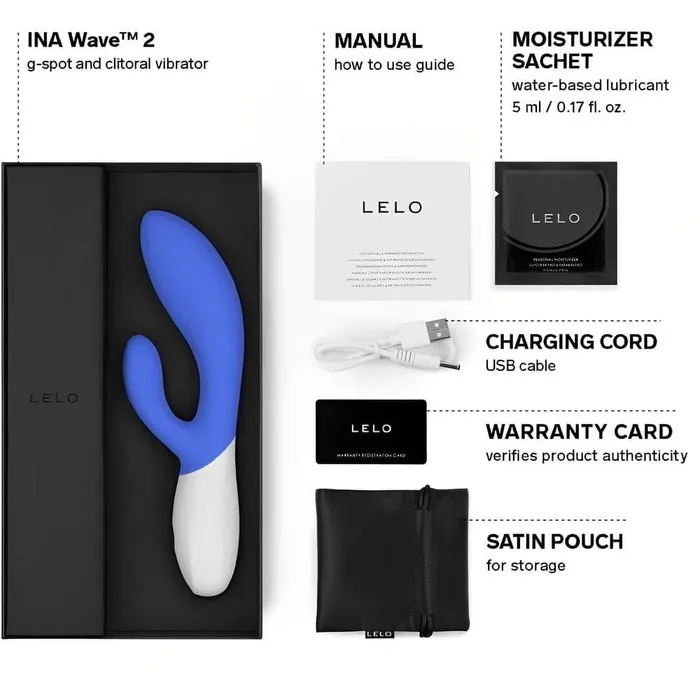 Vibrators Lelo Lelo Ina Wave 2 Luxury Rechargeable Vibe Blue Vibrators Lelo Lelo Ina Wave 2 Luxury Rechargeable Vibe Blue