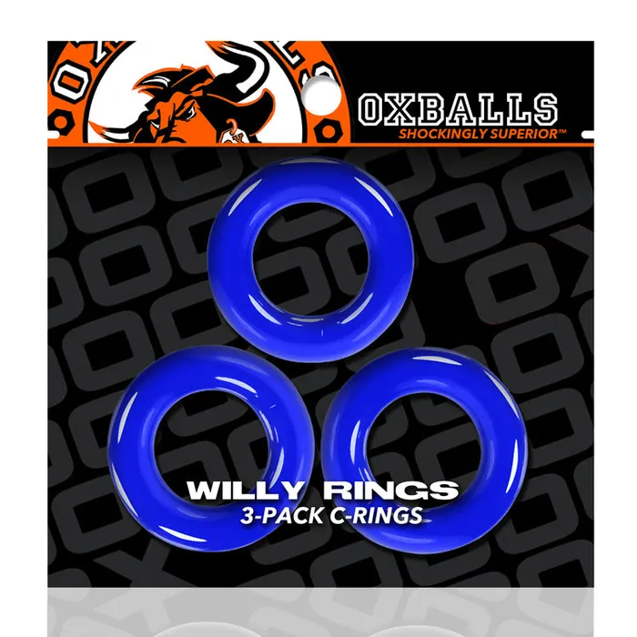 Vibrators Oxballs Willy Rings 3Pack Cockrings Police Blue Vibrators Oxballs Willy Rings 3Pack Cockrings Police Blue