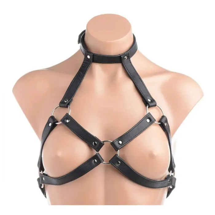 XR Brands Leather Harness Bra BDSM Bondage Harness Female Sex Toys XR Brands Leather Harness Bra BDSM Bondage Harness Female Sex Toys