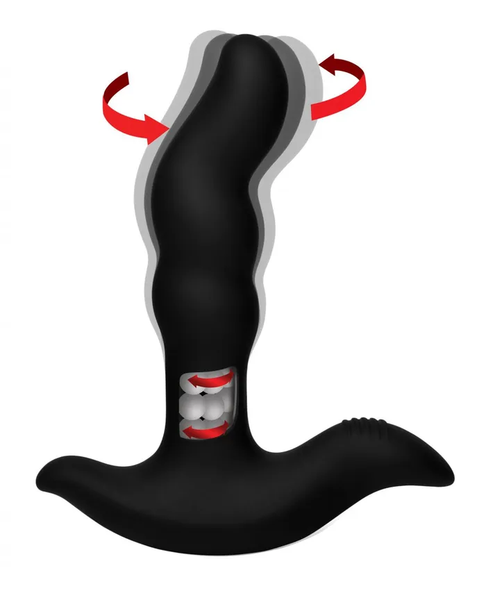 XR Brands Perineum Sex Toy Taint Stimulator Rimstatic Curved Rotating Plug with Remote Male Sex Toys XR Brands Perineum Sex Toy Taint Stimulator Rimstatic Curved Rotating Plug with Remote Male Sex Toys