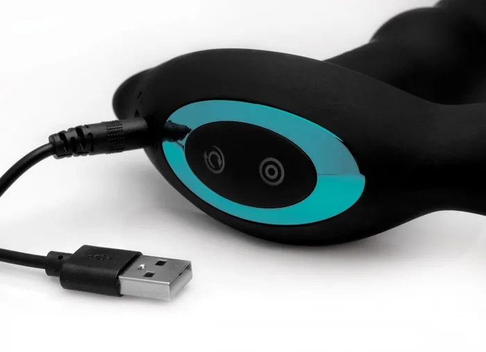 XR Brands Perineum Sex Toy Taint Stimulator Rimstatic Curved Rotating Plug with Remote Male Sex Toys