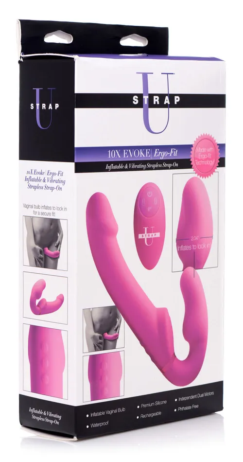 XR Brands Strap U Female Sex Toys Worlds 1st Remote Control Inflatable ErgoFit Strapless StrapOn