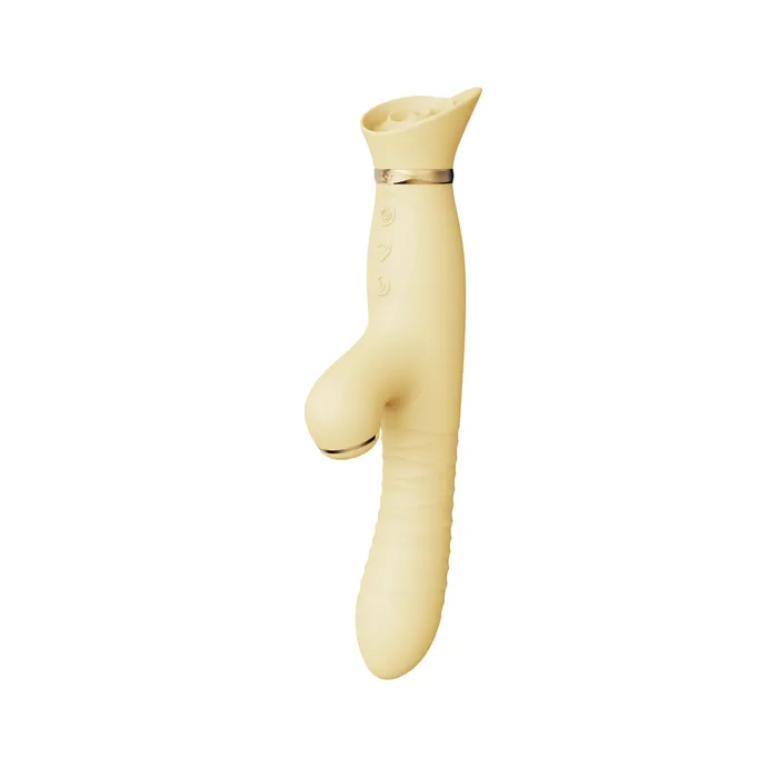 ZALO Vibrators ZALO Rose Rabbit Thruster Lemon Yellow