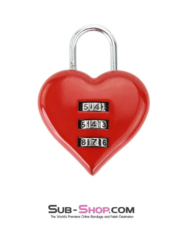 3427M Red Heart Combination Bondage Gear Lock Moonwell Dildos