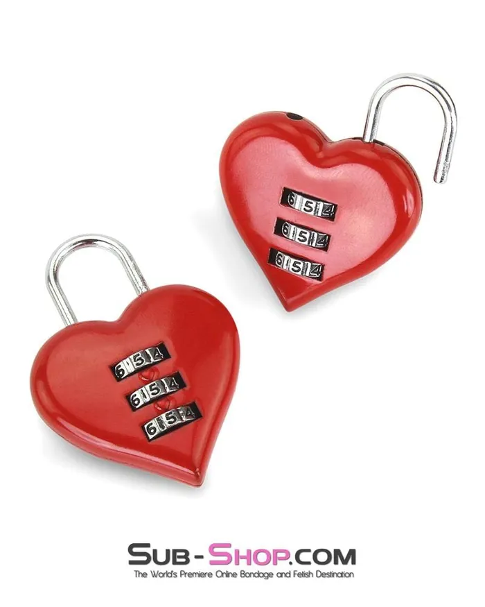 3427M Red Heart Combination Bondage Gear Lock Moonwell Dildos