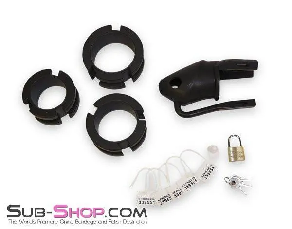 3780HS Black Silicone Cock Trap Locking Chastity Set MEGA Deal HSY Anal