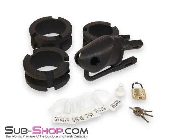 3780HS Black Silicone Cock Trap Locking Chastity Set MEGA Deal HSY Anal