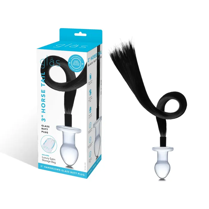 Anal Gls 3 Horse Tail Glass Butt Plug