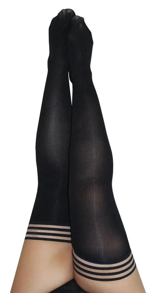Anal Sale Specials Dana Lynn Ribbed Thigh High Size D Black